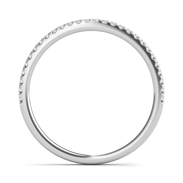 Milano 14K White Gold Stackable Diamond Band Top View – Cherry Pick Diamonds Clayton MO