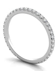 Roma White Gold Dainty Pavé Diamond Wedding Band Close-Up – Cherry Pick Diamonds St. Louis MO