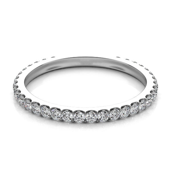 Roma White Gold 14K Pavé Natural Diamond Eternity Wedding Band – Cherry Pick Diamonds Clayton St. Louis MO