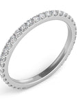 Roma White Gold Shared-Prong Diamond Wedding Band Side View – Cherry Pick Diamonds St. Louis MO