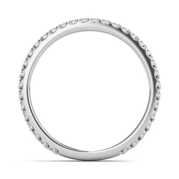 Roma 14K White Gold Stackable Pavé Diamond Wedding Band – Cherry Pick Diamonds Clayton MO