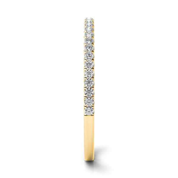 Milano Yellow Gold Dainty Pavé Diamond Wedding Band Close-Up – Cherry Pick Diamonds Clayton MO