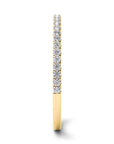 Milano Yellow Gold Dainty Pavé Diamond Wedding Band Close-Up – Cherry Pick Diamonds Clayton MO