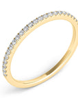 Milano Yellow Gold Slim Natural Diamond Band Side View – Cherry Pick Diamonds St. Louis MO